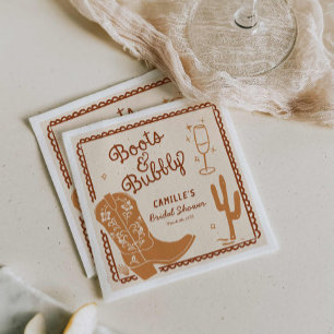 Guardanapo De Papel Boots and Bubble Whimsical Handand Drawn