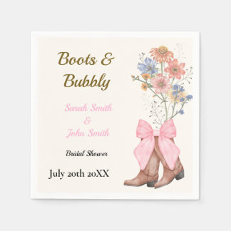 Guardanapo De Papel Boots and Bubbly Bridal Shower