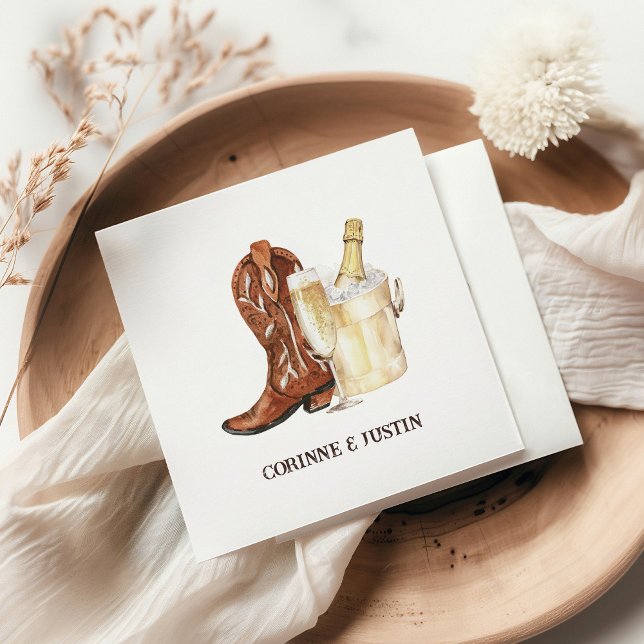 Guardanapo De Papel Boots & Bubble Russo Western Chá de panela (Criador carregado)
