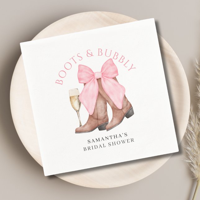 Guardanapo De Papel Boots Bubbly Western Chá de Noiva (Criador carregado)