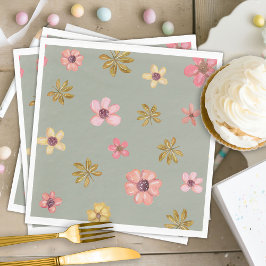 Guardanapo De Papel Boots do Boho Flowers do Chá de fraldas Ocidental