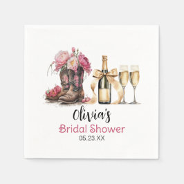 Guardanapo De Papel Boots e Bolhas Festa de Noivado Último rodeio