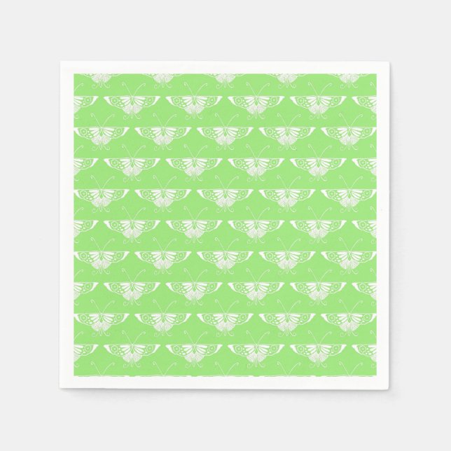 Guardanapo De Papel Borboleta Deco estilizada - verde lima (Frente)