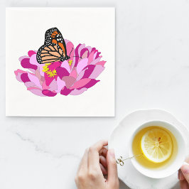 Guardanapo De Papel Borboleta E Flor