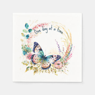 Guardanapo De Papel Borboleta floral aquarela personalizada