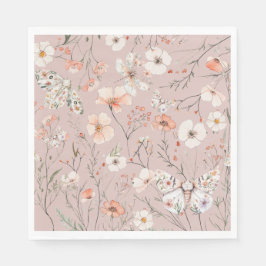 Guardanapo De Papel Borboleta Floral Boho Wildflower