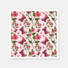 Guardanapo De Papel Borboleta Floral Midnight Bloom