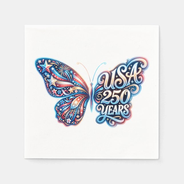 Guardanapo De Papel Borboleta para o 250º aniversário dos EUA (Frente)