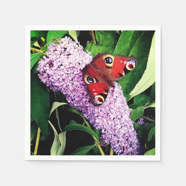 Guardanapo De Papel Borboleta vermelha (Frente)