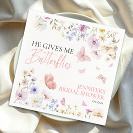 Guardanapo De Papel Borboletas Chá de panela de flor selvagem