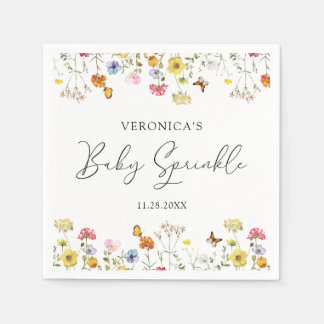 Guardanapo De Papel Borboletas de Flores Silvestres Infantil Boho Spri