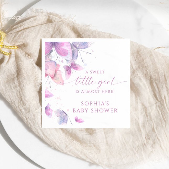 Guardanapo De Papel Borboletas Doce Chá de fraldas (Criador carregado)