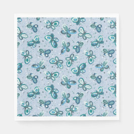 Guardanapo De Papel Borboletas Doodle Bugs - azul - festa infantil.