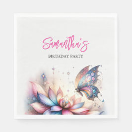 Guardanapo De Papel Borboletas e Chás de fraldas de labilas Aquarela