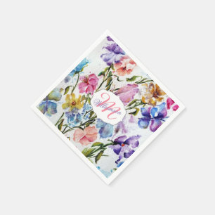 GUARDANAPO DE PAPEL BORBOLETAS E FLORES LUNÁTICAS