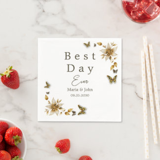 Guardanapo De Papel Borboletas Elegantes Casando Napkins