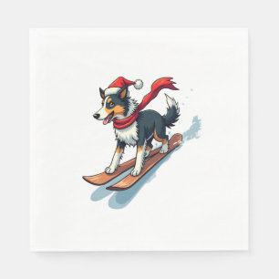 Guardanapo De Papel Borda Collie Snowboarder