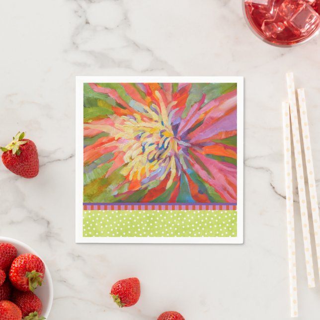 Guardanapo De Papel Borda do Ponto do Verde limão Tropical Laranja (Insitu)