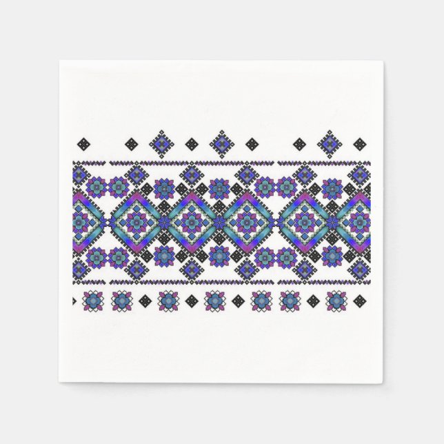 Guardanapo De Papel Bordado Azul (Frente)