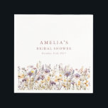 Guardanapo De Papel Bordadura de Flores Silvestres Roxas Festa de Noiv<br><div class="desc">Guardanapos Personalizados para Festa de Noivado com Bordadura de Flores Silvestres Roxas Simples</div>