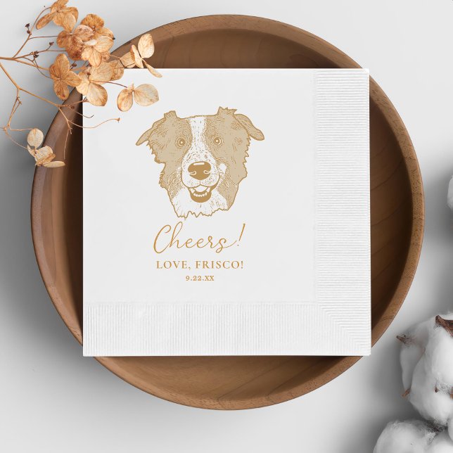Guardanapo De Papel Border Collie Dog Personalised Cheers Napkins (Criador carregado)