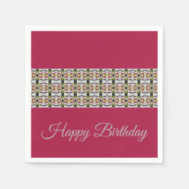 Guardanapo De Papel Borgonha com padrão decorativo