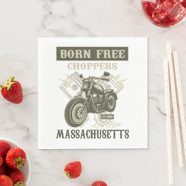 Guardanapo De Papel Born Free Choppers Massachusetts Napkins (Criador carregado)