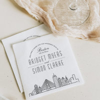 Boston Deco Skyline | Evento de Casamento Napkins