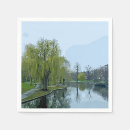 Guardanapo De Papel Boston Public Garden Massachusetts Painting