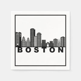 Guardanapo De Papel Boston Skyline Silhouette 