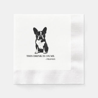 Guardanapo De Papel Boston Terrier Cocktail Napkin