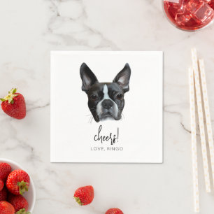Guardanapo De Papel Boston Terrier Custom Dog Wedktail Napkins