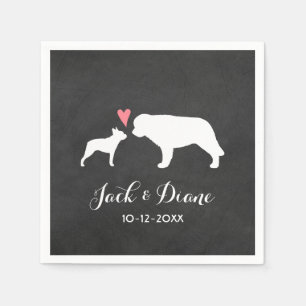 Guardanapo De Papel Boston Terrier e casamento de St Bernard