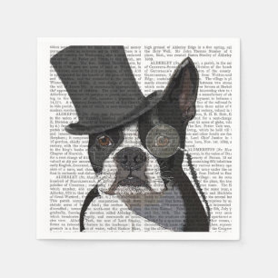 Guardanapo De Papel Boston Terrier, Formal Hound e Chapéu