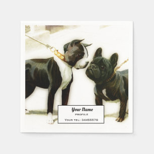 GUARDANAPO DE PAPEL BOSTON TERRIER&FRANCÊS BULLDOG