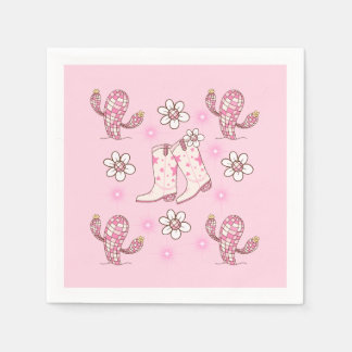 Guardanapo De Papel Bota de Cowgirl Disco e Cacto