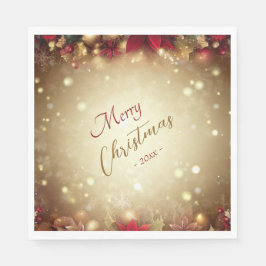 Guardanapo De Papel Botânica de Aquarela de Natal Elegante