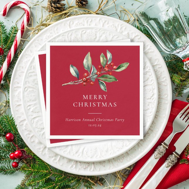 Guardanapo De Papel Botânica Simples Elegante de Cores Aquáticas de Na (Criador carregado)