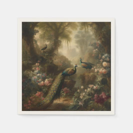 Guardanapo De Papel Botânica: três pavões no jardim inglês