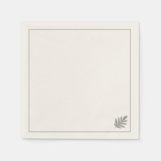 Guardanapo De Papel Botânico Sempre Verde Minimalista | Neutro Rústico