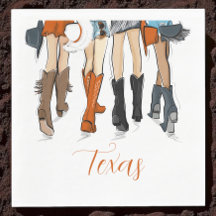 Botas Cowboy de Moda Feminina Texas Cor de Laranja