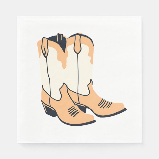 Guardanapo De Papel Botas de Cowboy Castanhas (Frente)