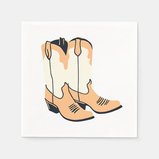 Guardanapo De Papel Botas de Cowboy Marrons (Frente)