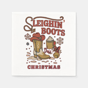Guardanapo De Papel Botas de Sleighin Neste Natal Engraçado Caubói do