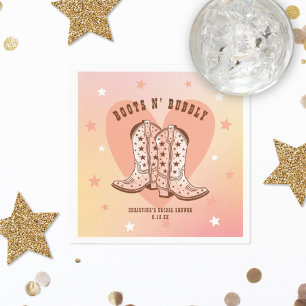 Guardanapo De Papel Botas N' Bubbly Botas de Cowboy Coração Chá de Noi