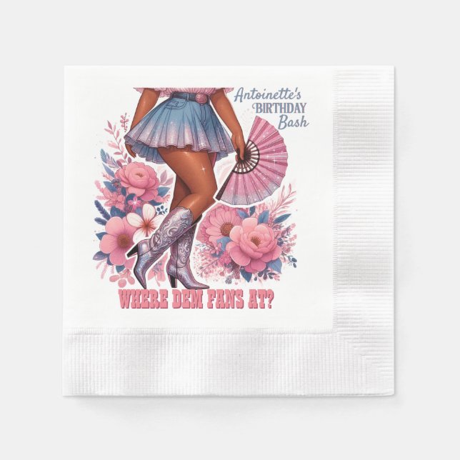 Guardanapo De Papel Botas no Ground Western Glam Cowgirl (Frente)