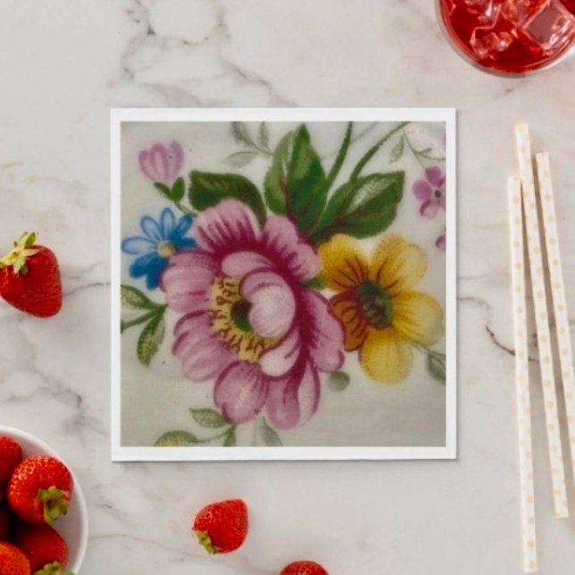 Guardanapo de papel Bouquet Floral de Xícara de Ch (Napkins - coined or standard napkin sold in quantities of 50. 
)