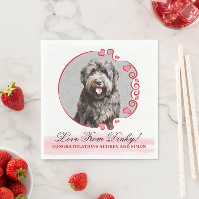 Guardanapo De Papel Bouvier des Flandres Wedding Napkins com Foto (Insitu)