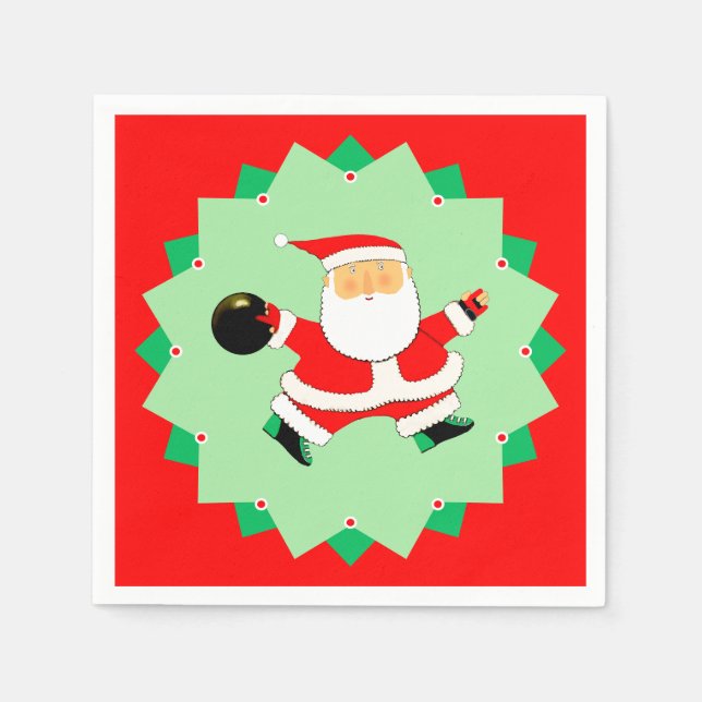 Guardanapo De Papel Bowling Christmas Holiday Party (Frente)
