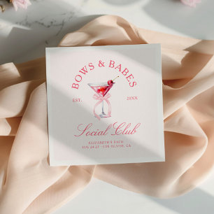 Guardanapo De Papel Bows & Babes Coquette Cherries Despedida de Soltei